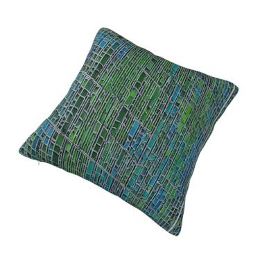Imagem de Almofada quadrada decorativa Abalone Nacre - Design reversível, zíper oculto, poliéster macio para sofá, cama e carro - Hipoalergênico 56 x 56 cm