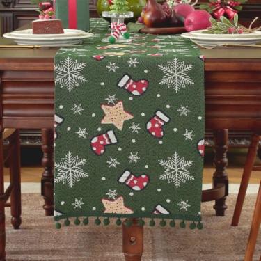 Imagem de Caminho de mesa de Natal decoração de mesa de jantar de Natal para decoração de festa em casa 33 x 180 centímetros