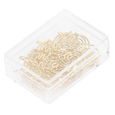 Imagem de Clipes de papel dourados fofos mini pequenos à prova de ferrugem e sem desbotamento de metal galvanizado para escritório, casa, escola, organização de arquivos, 100 unidades com (Gata)