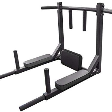 Imagem de Barra de tração montada na parede e estação de imersão barra de queixo para imersão conjunto compacto de torre elétrica para uso interno em casa, academia, treino, sistema de fitness, treinador