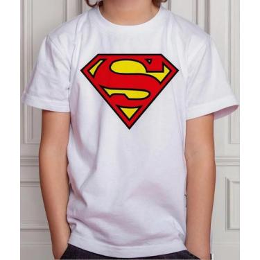 Imagem de Camiseta Camisa Infantil Juvenil Menino Menina Super mann Super Hom em