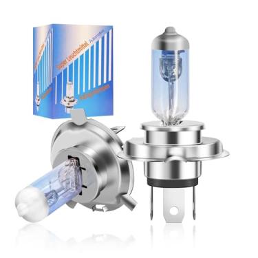 Imagem de Lâmpada Automotiva H4 Halógena Lâmpada de Farol de Carro 60W 12V, 6000K Luz Branca, 2 Peças, com Selo de Aprovação E (5000K, H4)