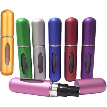 Imagem de Pacote com 4 mini frascos atomizadores de perfume portáteis de 5 ml – Recipientes de spray de perfume recarregáveis, estojo de bomba de perfume, frascos vazios de fragrância para viagens e viagens