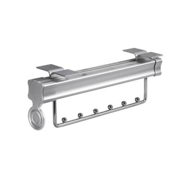 Imagem de Hhsdyl Varão Extensível Closet, Varão Closet Ajustável Resistente Cabideiro Telescópico para Calças e Roupas, Cinza,White,35.8cm