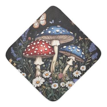 Imagem de STAYTOP Toalhas de bebê com capuz musselina cogumelos e margaridas borboletas, toalha de banho super macia, toalhas de banho absorventes para banho unissex recém-nascido 89 x 89 cm