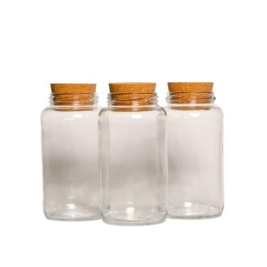 Imagem de Kit Pote de Vidro com Tampa Rolha 830ml | Armazenamento | Mantimentos(3 Potes com Rolha)