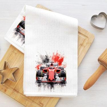 Imagem de Toalhas de cozinha de carro de corrida dinâmicas, pano de microfibra de secagem rápida, panos de prato para secagem de cozinha reutilizáveis bar panos de prato de mão decoração para banheiro