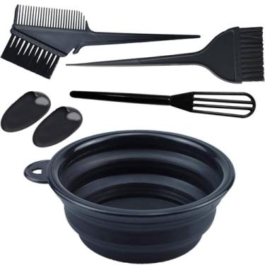 Imagem de 5PCS Kit de Tintura Cabelo Conjunto Colorimento Ferramentas Salão Pincel Pente Tigela Mistura para Orelhas Uso Profissio