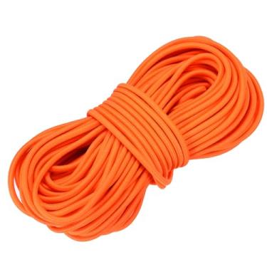 Imagem de PATIKIL Cordão elástico elástico, corda elástica de 1/20.3 cm x 49' de poliéster resistente para caiaque corda elástica para caiaque lona gravata barco barraca acampamento artesanato DIY, laranja