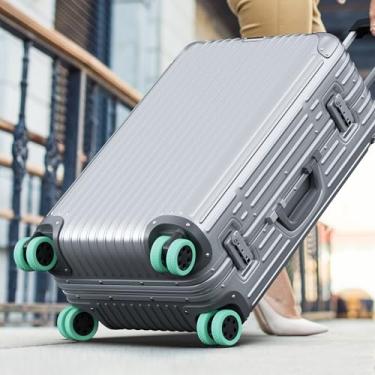 Imagem de Pacote com 8 capas de silicone para rodas de bagagem, capas protetoras para a maioria das 8 malas de rodas giratórias ou rodízios de cadeira de escritório, duráveis, silenciosas e com absorção de