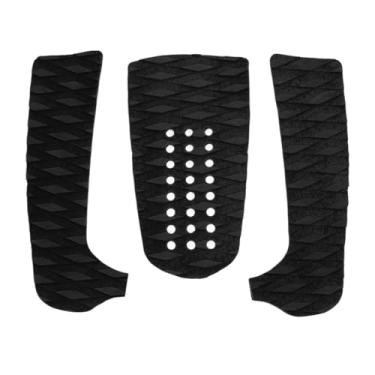 Imagem de Alomejor Pontas de Tração de Surfboard de 3 Peças, Aderência de Deck Não Deslizante para a Prancha de Touchboard Longboard (BLACK)