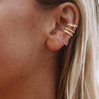 Imagem de Brincos de orelha sem piercing de Natal para mulheres, presentes modernos, brincos de cartilagem, empilhas, brincos falsos, joias, presentes, Medium, Latão, Sem pedra preciosa