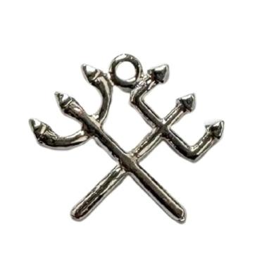 Imagem de Pingente Tridente Pomba Gira X Exú 3,0 Cm Niquelado