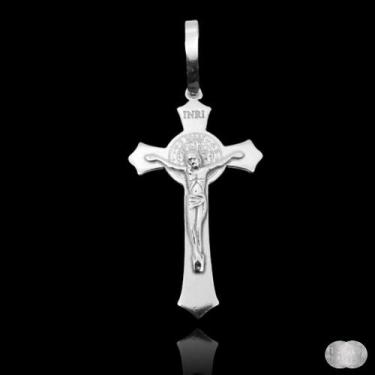 Imagem de Pingente Crucifixo Grande em Prata 925 - Design Exclusivo - Tchelo Pra