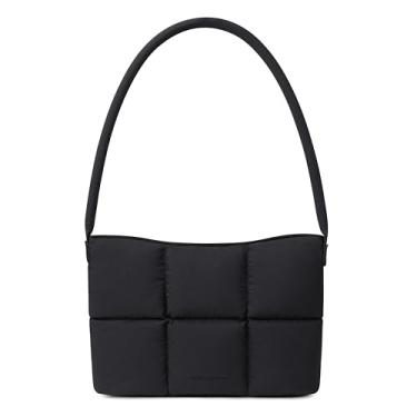 Imagem de Comfyable Bolsa de ombro inchada para mulheres, bolsa pequena e leve nas axilas, bolsa moderna com fecho magnético, Preto, Small, Bonito