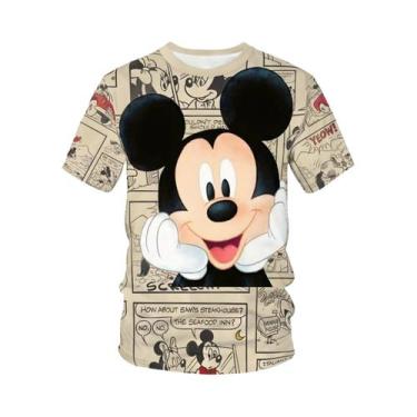 Imagem de Camiseta Masculina De Manga Curta Com Estampa Digital 3D Do Mickey Mou