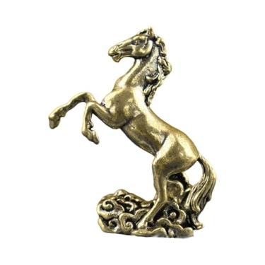 Imagem de XLWLLNJ Estátua de Cavalo, Decoração para o Ano Chinês de 2026, Ornamento de Cavalo em Latão para Decoração de Mesa, Sala de Estar e Lareira, Style a