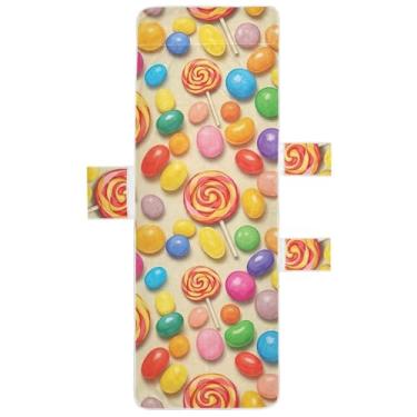 Imagem de Candies coloridos pirulitos capa de toalha de cadeira de espreguiçadeira de piscina lounge capa de cadeira de praia lavável espreguiçadeira 85 x 76 centímetros