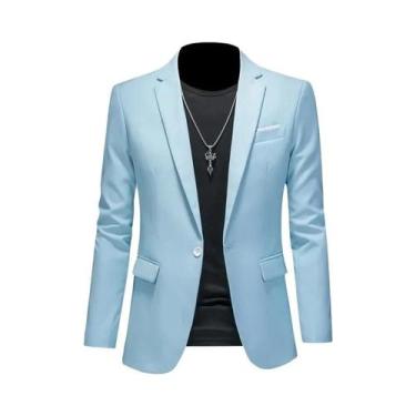 Imagem de Blazer Masculino Casual De Alta Qualidade Em Cor Sólida Para Casamento