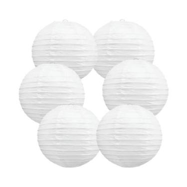 Imagem de Lanternas De Papel Chinesas Brancas Decorativas Redondas Para Decoraçã