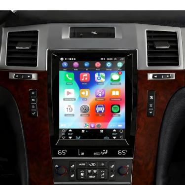 Imagem de Estéreo automotivo de 4 + 64 G para Cadillac Escalade Sailway SLS 2007-2014, estéreo duplo DIN de 24,6 cm para Escalade Sailway SLS Android 13, câmera de reserva de rádio de carro, sem fio, Carplay