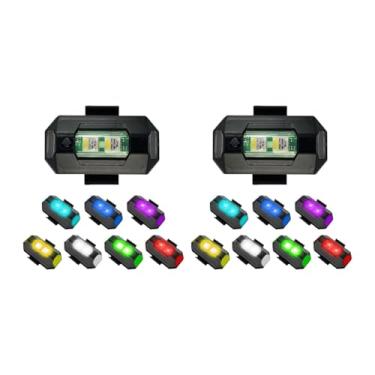 Imagem de Mqetly Luzes estroboscópicas de LED para emergências, leves, compactas, à prova d'água e recarregáveis ​​via USB, com 7 cores, para caminhões, carros, 16 Unidades
