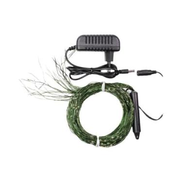 Imagem de Luzes De Natal Ao Ar Livre Com Fios Verdes LED Em Forma De Cascata Par