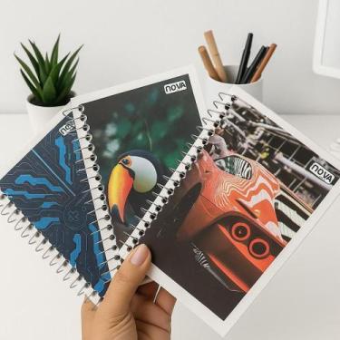 Imagem de Pacote 20 Caderneta 1/8 Peq. Espiral Capa Flexível 48Folhas - Nova mix