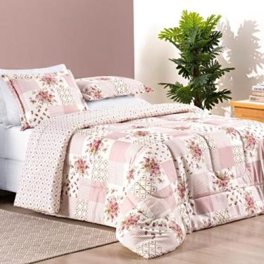Imagem de Kit Edredom Super King Bouti 03 Peças - BIA ENXOVAIS, Rosa Matura