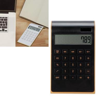 Imagem de HEEPDD Calculadoras de 10 Dígitos, Calculadora de Mesa LCD Portátil, Tela Grande, Ultrafina, Sensível, Botão Grande, Calculadora Com Energia Solar Dupla e Bateria (BLACK)