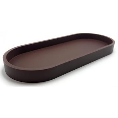 Imagem de Happitasa Bandeja de silicone premium de 30,5 cm x 12,7 cm | Organizador de pia e superfície com base antiderrapante resistente | Seguro para calor, lavável na lava-louças (chocolate escuro)