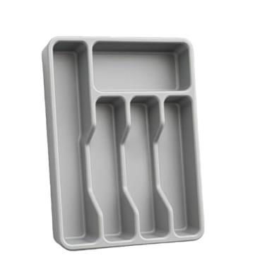 Imagem de Porta Talheres De Gaveta Organizador Cozinha Resistente com Divisória 32 cm x26 cm x4 cm para Casa, Apartamento ou Kitnet, Perfeito para Refeições Familiares(PRATA,KIT C/ 2 UNIDADES)