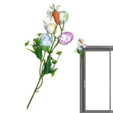 Imagem de Insert de Planteur - Centros De Mesa Com Ramos Coloridos - Ramos de Flores Primaveris com Coelhos, Cenouras e Ovos - Para Jardim, Mesa, Vasos, Casamentos, Interior e Exterior