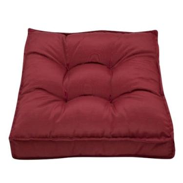 Imagem de Almofada Futon 45x45 Colorida para Assento e Decoração Sala Quarto Escritório (Vinho)