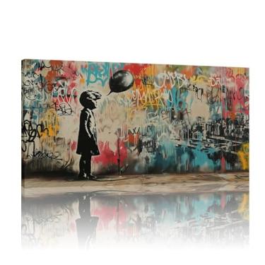 Imagem de Banksy Street Graffiti Wall Art, Banksy Graffiti Canvas, Banksy Graffiti Art Canvas, Graffiti Wall Art Prints, Banksy Mural - (50x100cm)50.8x101.6 cm sem moldura