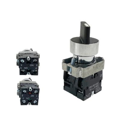 Imagem de 22 mm, 2/3 posições, autotravamento, seletor de redefinição XB2-BD21 BD23 BD25 BD33 BD45 BD53 1NO/2NO/1NO1NC interruptor rotativo 1 peça (XB2-BD53)
