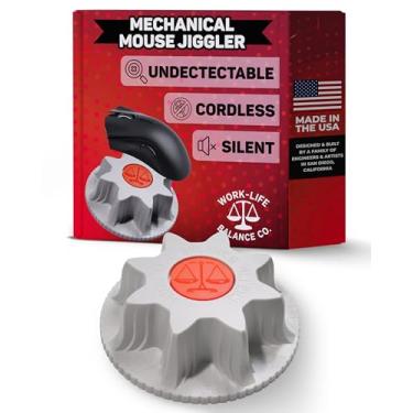 Imagem de Dispositivo indetectável de mouse mecânico – sem necessidade de USB, sem necessidade de software, mantém o mouse em movimento e o computador acordado – Mouse Mover sem fio e sem fio funciona por 12 a 24 meses com bateria AA