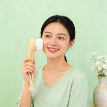 Imagem de 1 escova de massagem facial de cerdas macias, escova de limpeza facial manual, ferramentas de maquiagem de limpeza