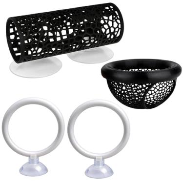 Imagem de ZHLKHIOP Brinquedos de peixe Betta, conjunto de decoração de aquário de 4 peças, acessórios de aquário para estimulação e descanso