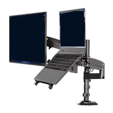 Imagem de Suporte para monitor de computador, sem perfuração, mesa, levantável, base giratória universal para laptop