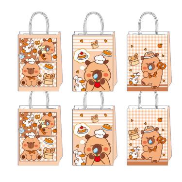 Imagem de Bolsa de presente Papai Noel White Kraft Paper 15x8x21cm 6 unidades