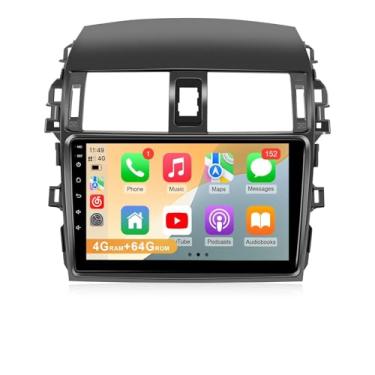 Imagem de Rádio automotivo para Toyota Corolla 2009 2010 2011 2012 2013, tela 2+32G de 9 polegadas para Toyota Corolla com câmera de backup Carplay Android Auto Bluetooth GPS (4G + 64G para Toyota Corolla 2009