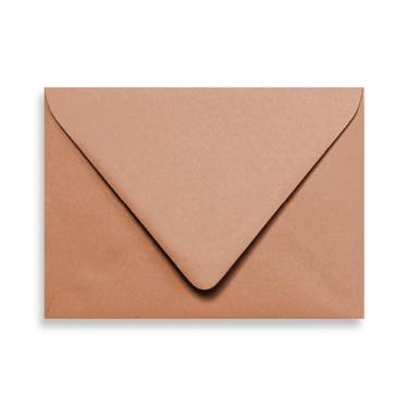 Imagem de Envelopes de convite fosco com aba curvada Euro A7 laranja terracota - Pacote com 50