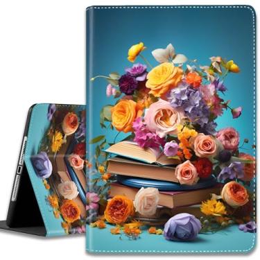 Imagem de Capa para iPad (A16) 11ª geração 11 polegadas 2025/iPad 10ª geração 10,9 polegadas 2022, capa protetora ultrafina multi-ângulo, com hibernar/despertar automático, livro de flores