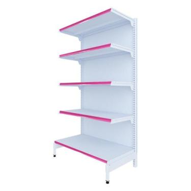 Imagem de Gôndola Prateleira 5 Níveis 40x30 New Plus 1,70 Parede Inicial pe Rosa