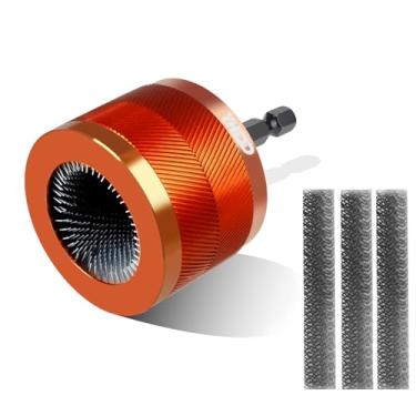 Imagem de Conjunto de limpador de tubos de cobre metálico de 2,5 cm com haste hexagonal de 1/4, escova substituível, cada conjunto de 3 lâminas substituíveis adicionais para limpeza de ferrugem, manchas, tinta