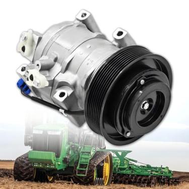 Imagem de RE326205 SE502745 Compressor A/C 12V com embreagem serve para John Deere 333E 332E 329E 328E 326E 323E 320E 319E 318E 333G 9410R 9510R; Substitui 6004099NA AT460009NA 841 ALA 232177 50316683