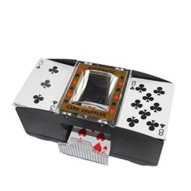 Imagem de Máquina de Embaralhar Cartas Automática com 2 Baralhos Operada por Bateria Misturadora e Distribuidora para Jogos Poker Casa Viagens Festivais Festas