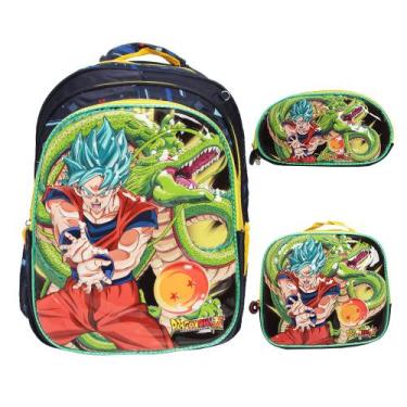 Imagem de Kit Mochila Infantil Masculina Com Lancheira Térmica Estojo - Plike