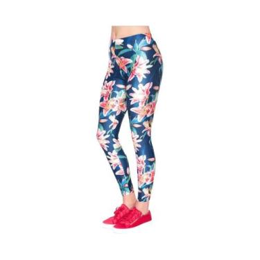 Imagem de Calças De Yoga Florais De Cintura Alta Para Mulheres Leggings Esportiv